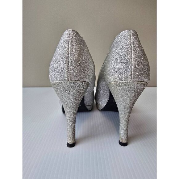 Deb Heels Silver Glitter All Over Sz 9 - Picture 3 of 10